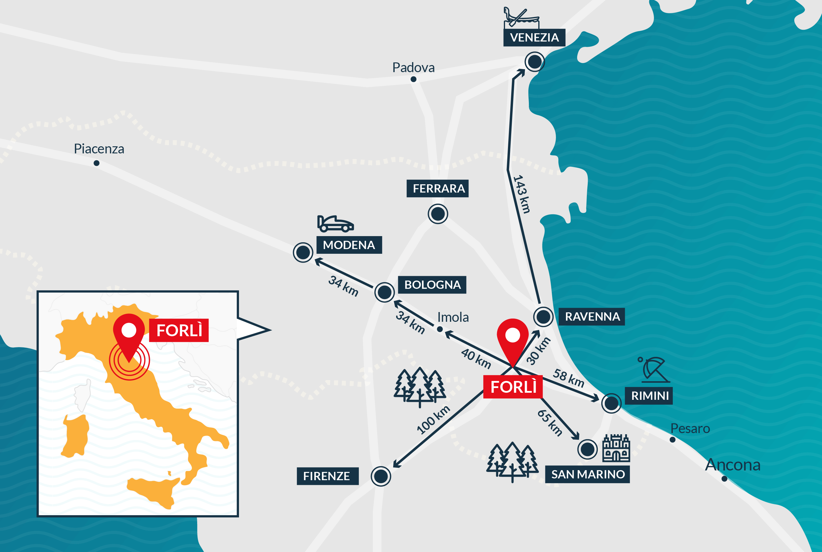 Forli map